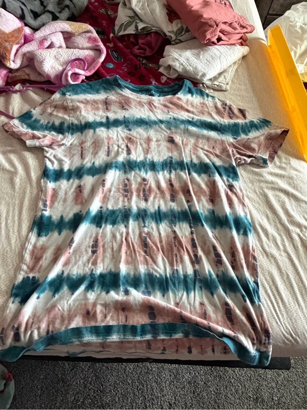 Aeropostale Teal & Blush Tie-Dye Short Sleeve Tee